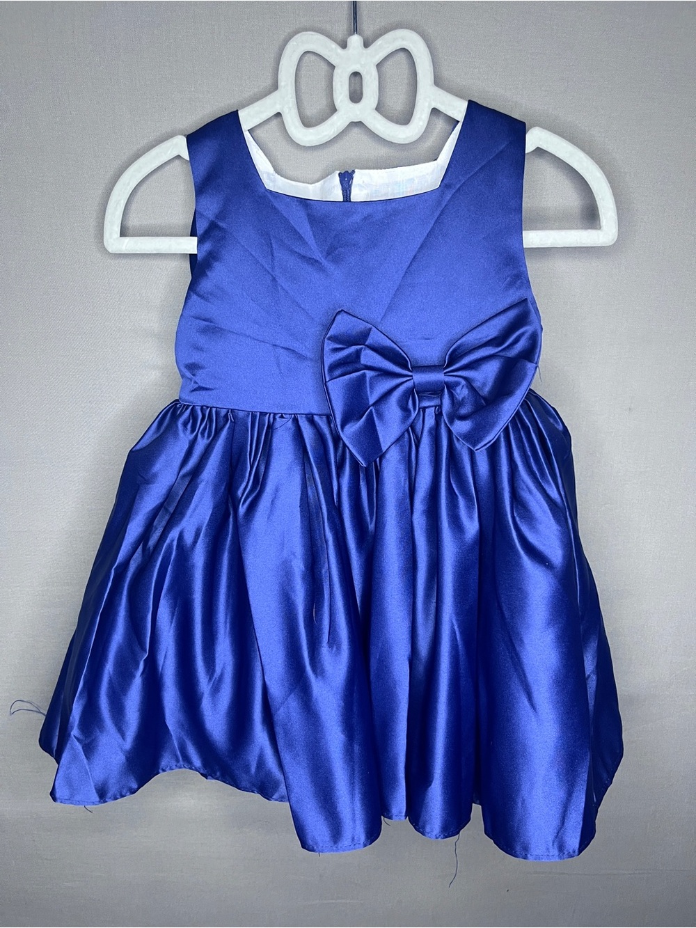 Toddler Royal Blue Satin Formal Dress Size 12-18 month